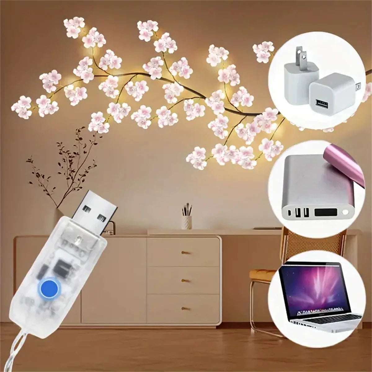 Cherry Blossom Branch Lamp